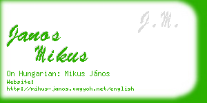 janos mikus business card