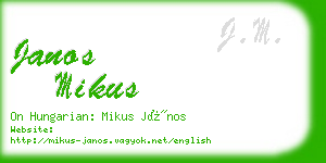 janos mikus business card